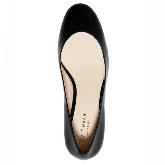 Cole Haan Lesli Black Leather Pump Block Heel Shoe - Picture 3 of 8